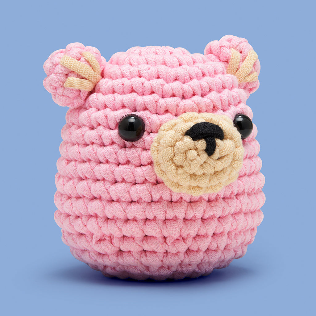 Walter the Bear Pink Crochet Kit - Crochet Kit Favorite