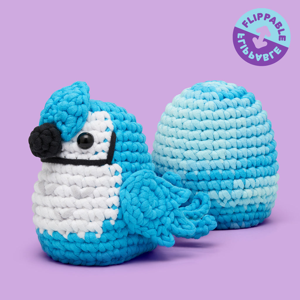 Nova the Blue Jay Crochet Kit - Wooble Small