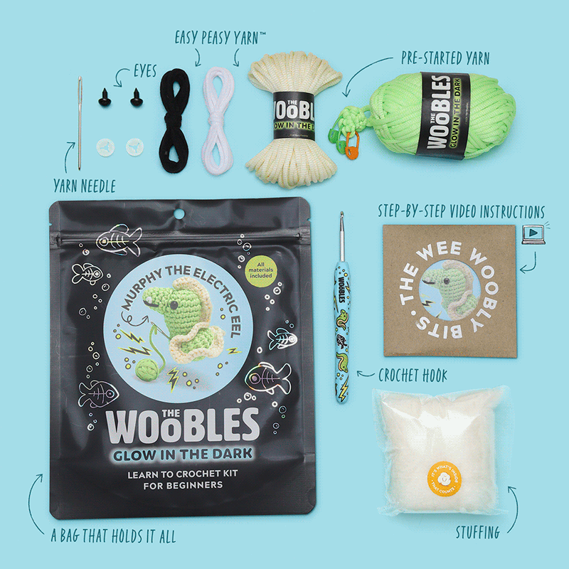Murphy the Electric Eel Crochet Kit - Collect More Woobles