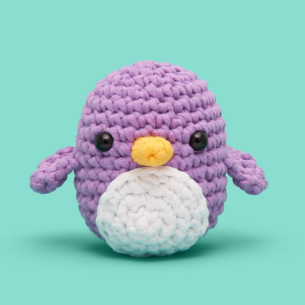 Pierre the Penguin Purple Crochet Kit - Gift a Wooble