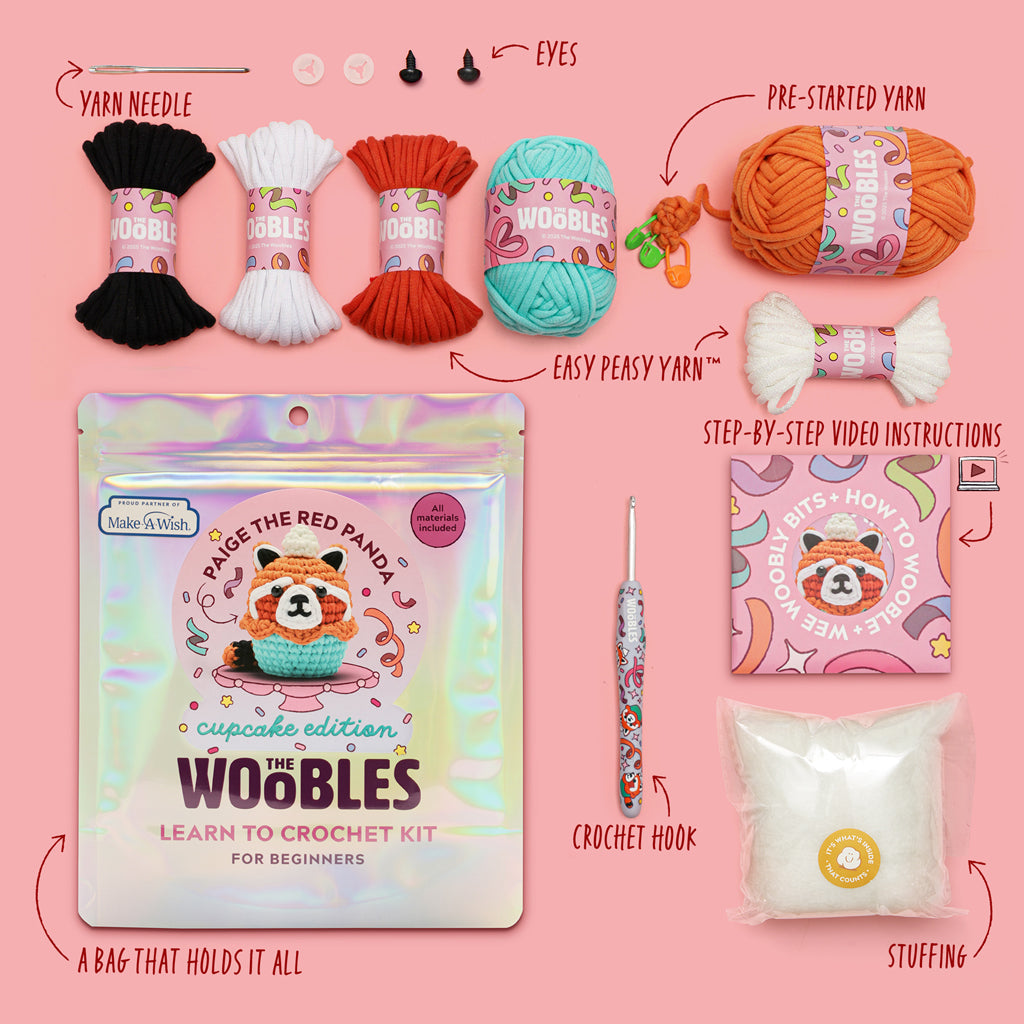 Paige the Red Panda: Cupcake Edition Crochet Kit - Turn Yarn into Fun