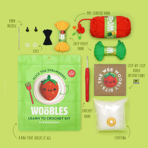Alice the Strawberry Crochet Kit - For Creative Breaks