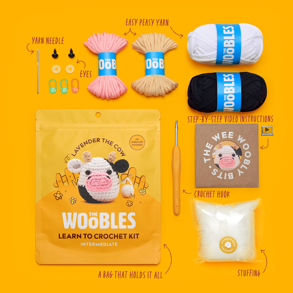 Lavender the Cow Crochet Kit - Start with Woobles