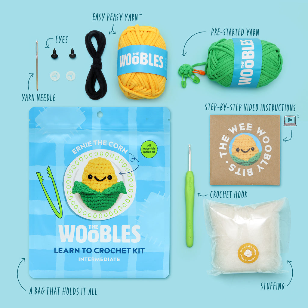 Ernie the Corn Crochet Kit - Instructions Included