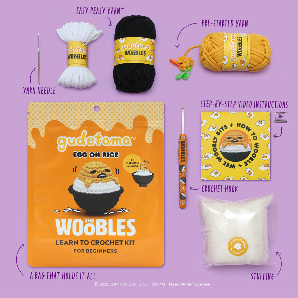 Gudetama™ Egg on Rice Crochet Kit - Make Something Small