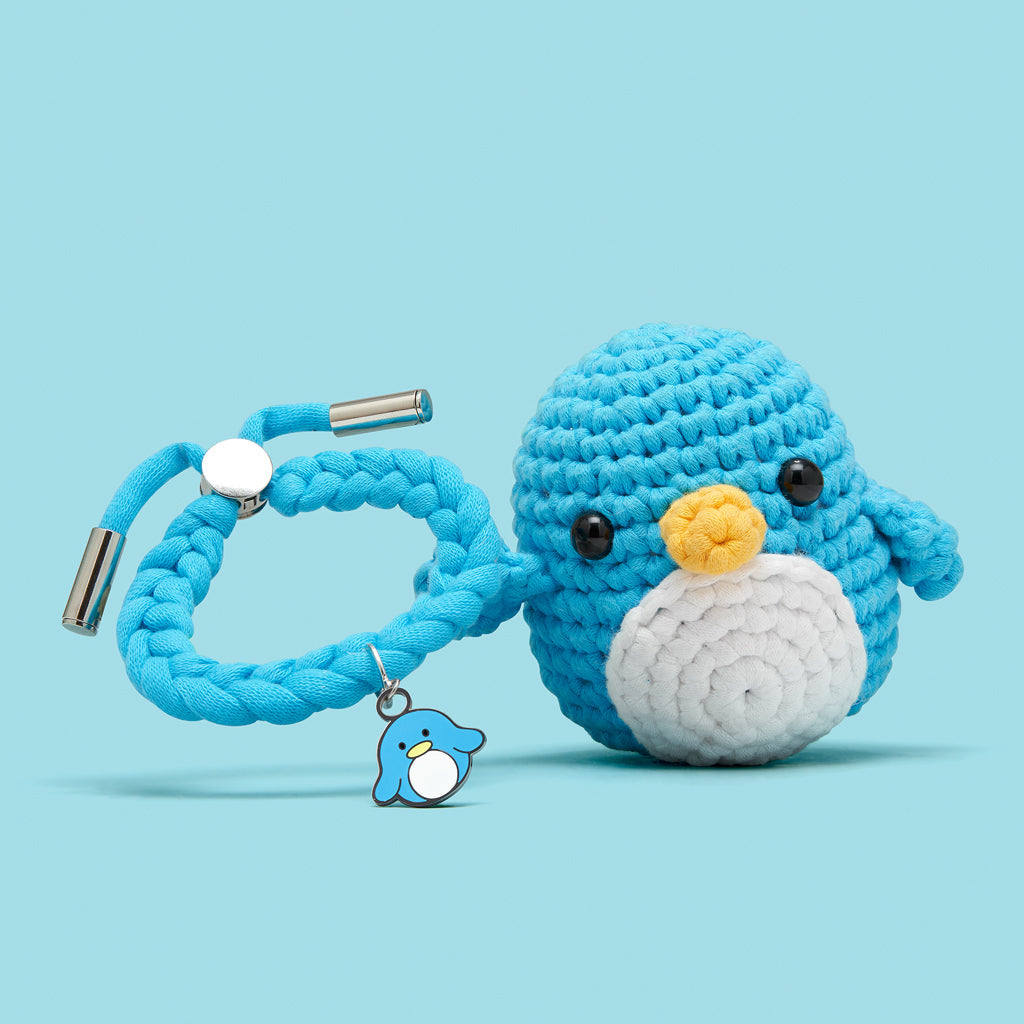 Pierre the Penguin Crochet Kit with Free Charm Bracelet Kit - Stitch Something Sweet