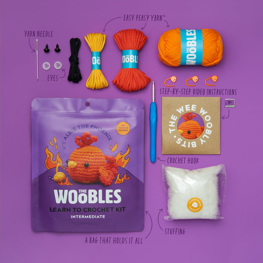 Albie the Phoenix Crochet Kit - Learn Your Way