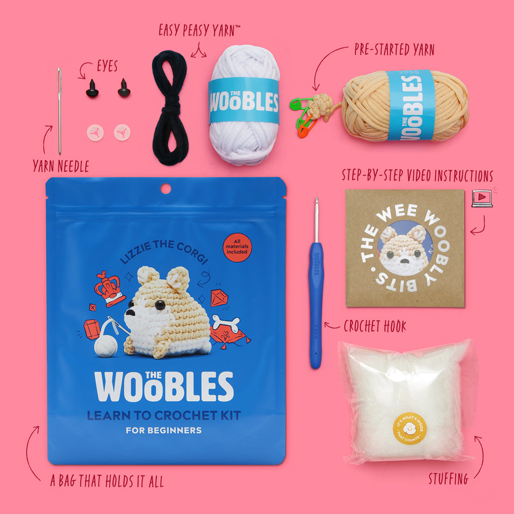 Lizzie the Corgi Crochet Kit - Turn Yarn into Smiles