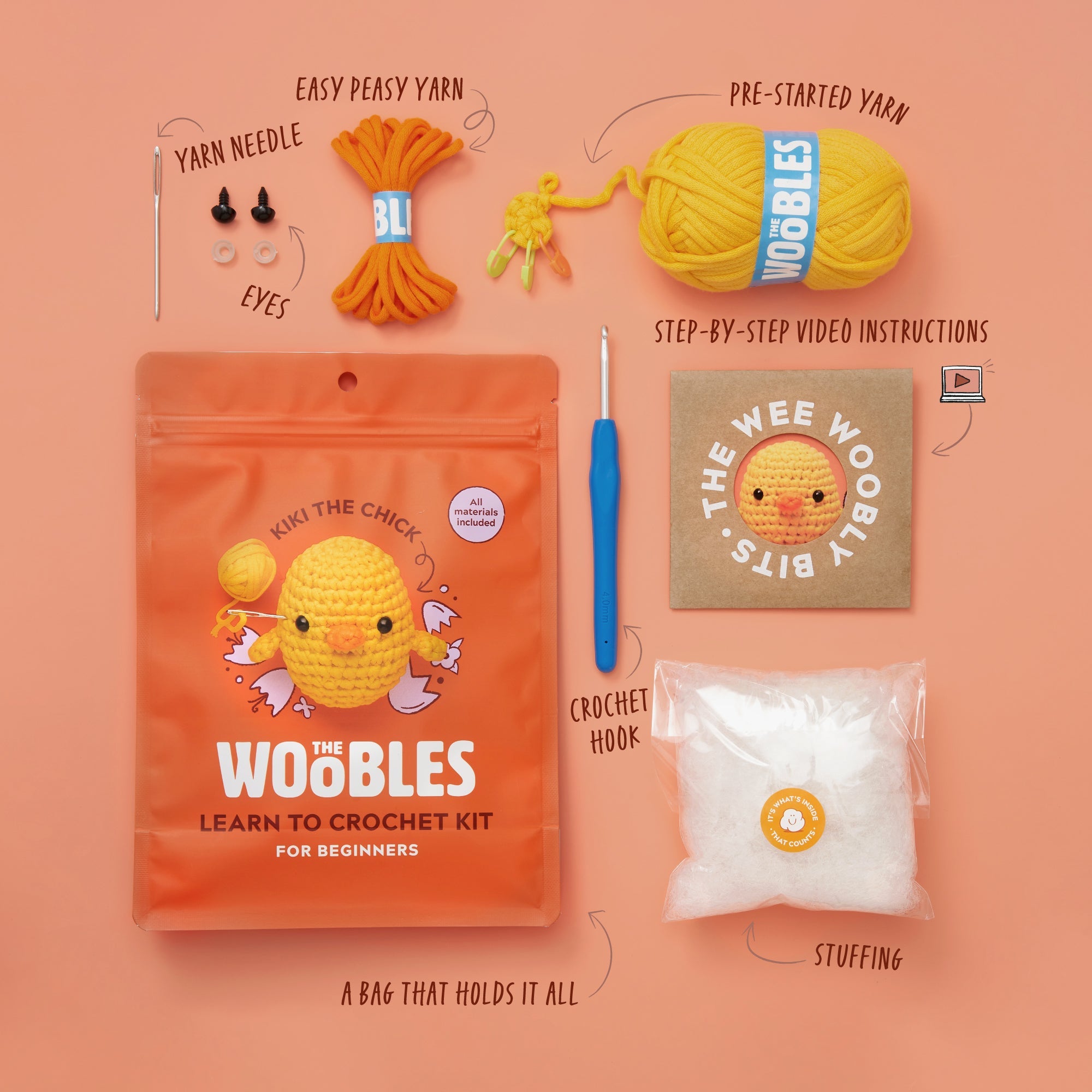 Kiki the Chick Crochet Kit - Beginner Kit Favorite