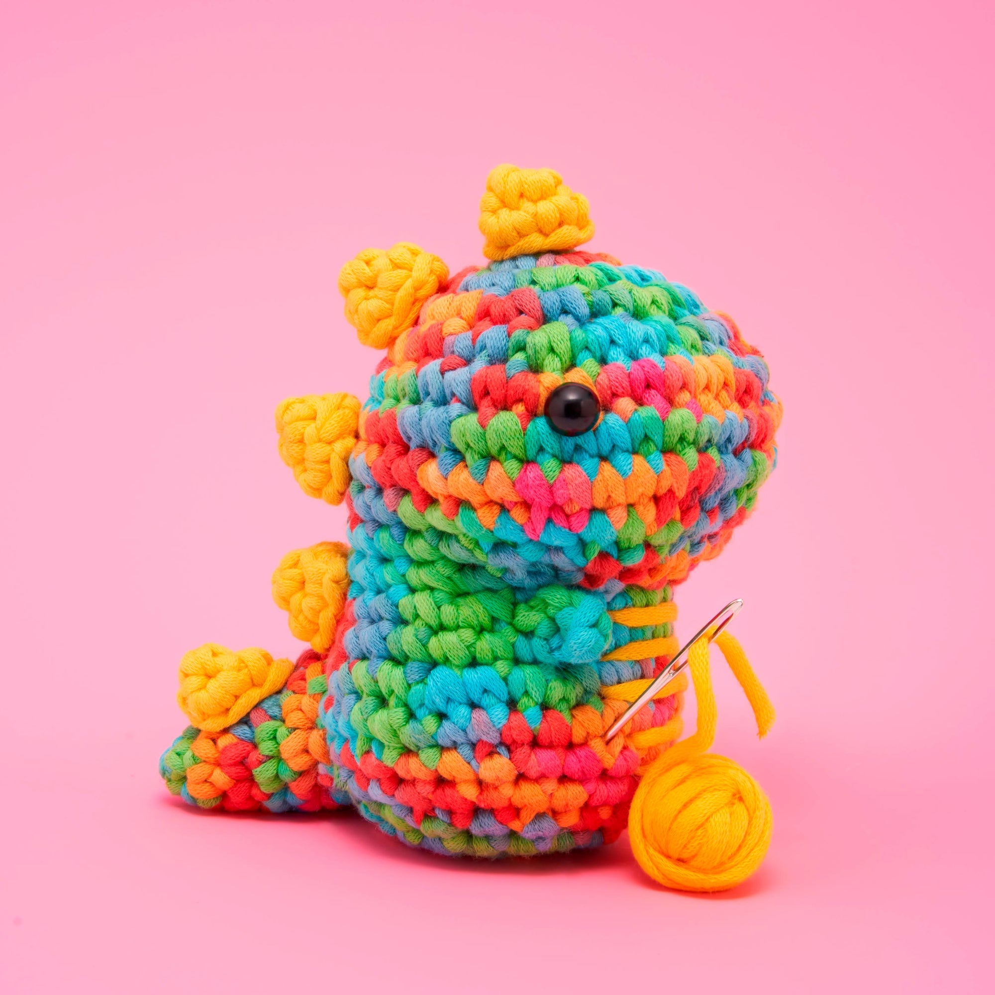 Fred the Dinosaur Rainbow Crochet Kit - Hook Small